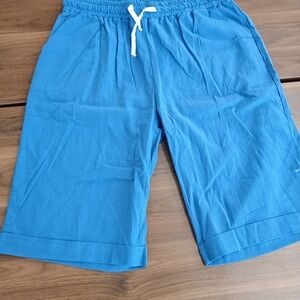 Blue Drawstring Capris